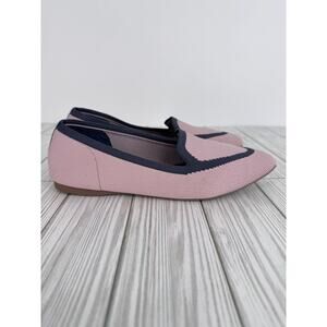 Birdies Blackbird shoes women's 7 ballet flat knit pointed toe loafer pink gray